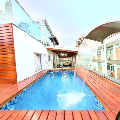 Cobertura Duplex Guarujá Com Piscina Área Gourmet e Vista Para o Mar, Aceita Pet