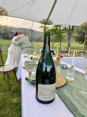 Outdoor banquet area