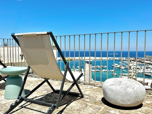 Typical house with large terrace facing the sea in the centre of Otranto