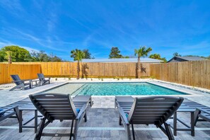 Piscine extérieure, piscine chauffée