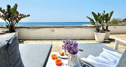 Beachfront villa with panoramic terrace