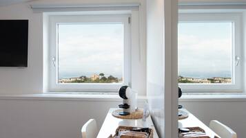 45-inch Smart TV with cable channels, first-run movies