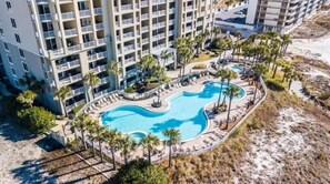 Outdoor pool, a heated pool - Oceanfront ex large balcony, Amazing panoramic views of Gulf from 16th floor (Panama City Beach)
