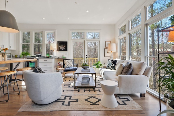 Upstairs main space. Filled with nature and natural light