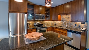 Thunder Ridge Chalet #5 | Private kitchen | Fridge, microwave, oven, stovetop - Thunder Ridge by Fernie Lodging CO (Fernie)