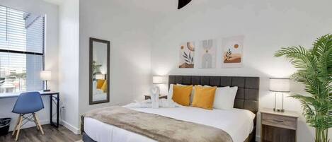 1 bedroom, iron/ironing board, travel crib, free WiFi