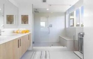 Hair dryer, towels, toilet paper