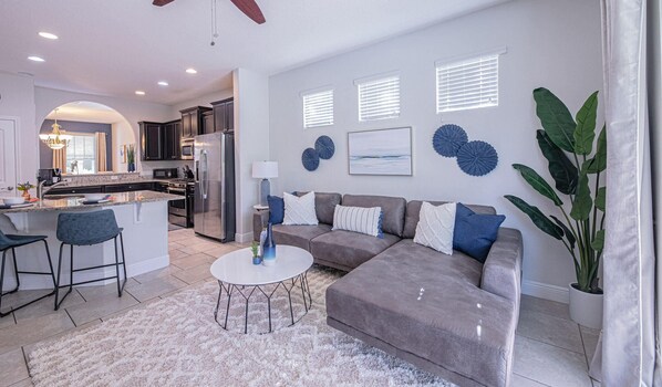 TV, DVD player, table football, ping pong