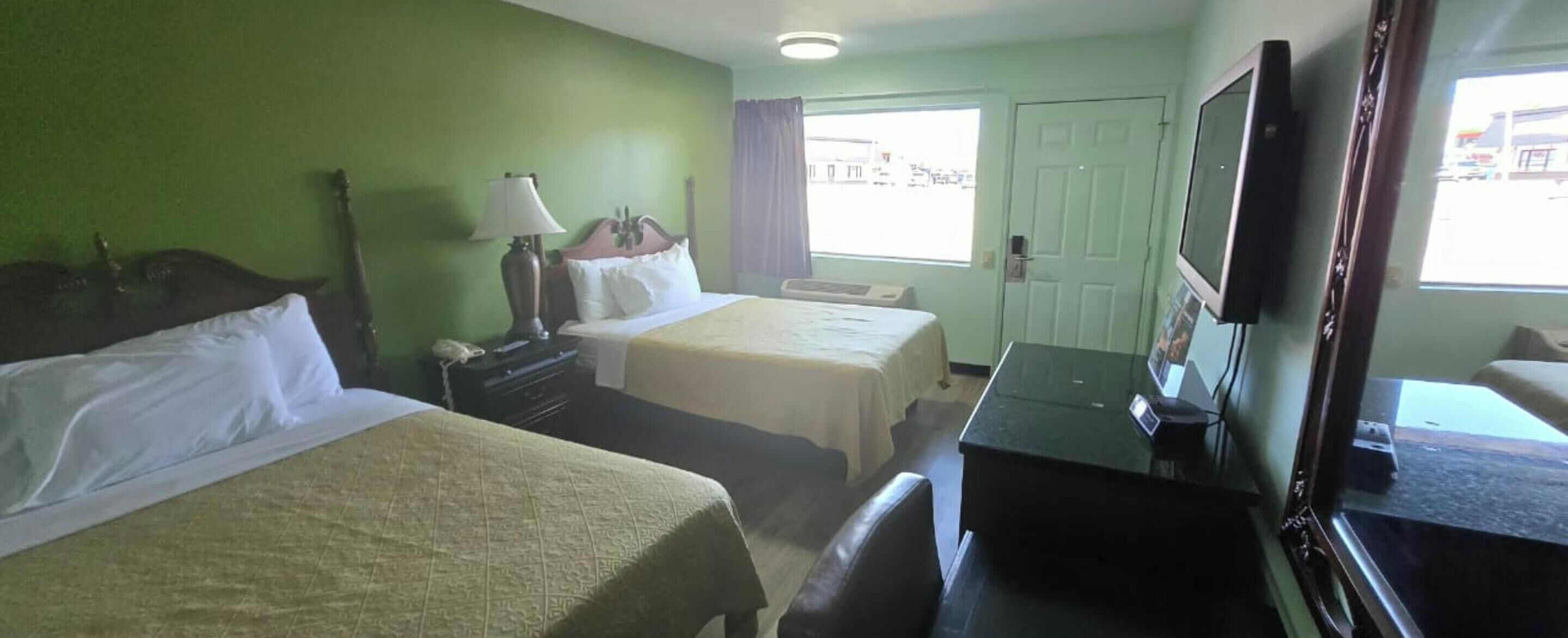 Desk, free WiFi, bed sheets