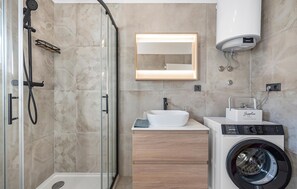 Shower, hair dryer
