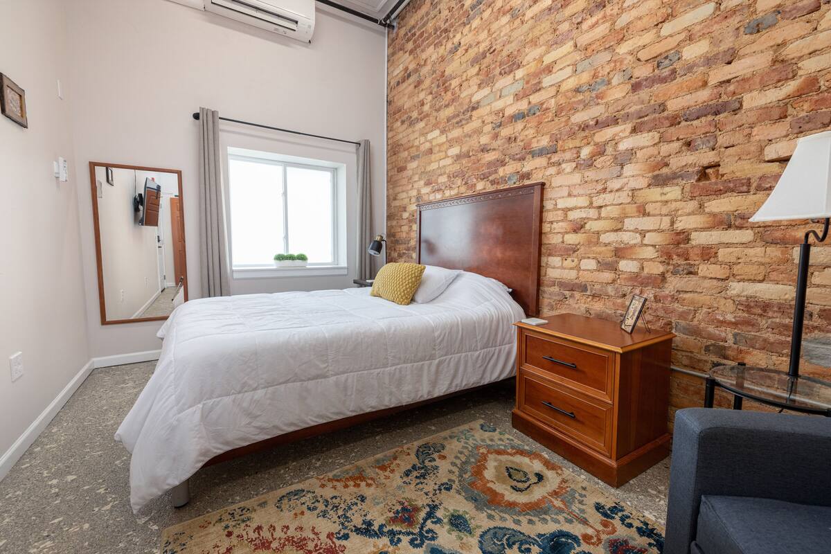 1 bedroom, desk, laptop workspace, iron/ironing board