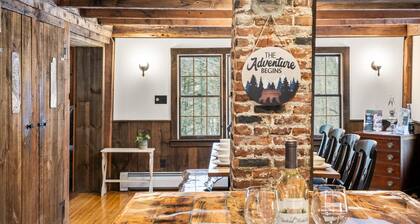 Large rustic home with gameroom. Near lakes, skiing, walk to downtown.