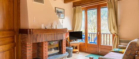 TV, fireplace, DVD player