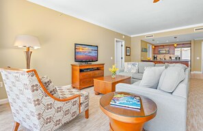 TV, DVD player, stereo