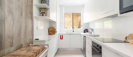 Microwave, stovetop, dishwasher