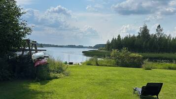 Private beach, beach towels, kayaking, motor boating