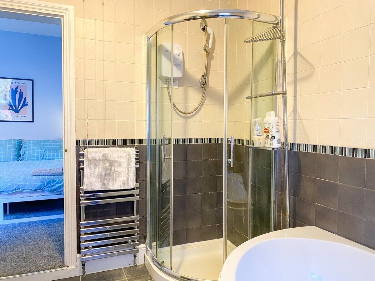 Hair dryer, towels