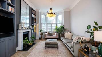 TV, fireplace, offices