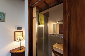 Habitación estándar | Baño | Ducha y cabezal de ducha tipo lluvia
