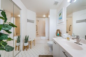 Hair dryer, towels