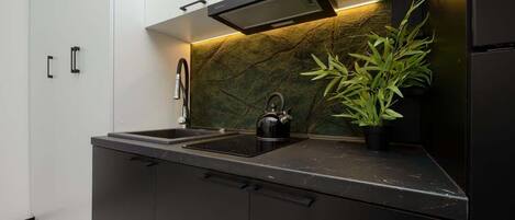 Réfrigérateur, four, plaque de cuisson