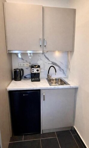 Suite – superior | Eget kjøkken | Minikjøleskap, espressomaskin, kaffetrakter/tekoker og vannkoker