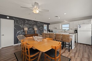 Fridge, microwave, oven, stovetop - Direct Beach Access at my newly updated cottage in Nags Head, NC (Nags Head)