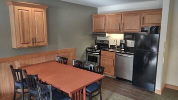 Fridge, microwave, dishwasher