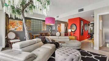 TV, fireplace, table tennis