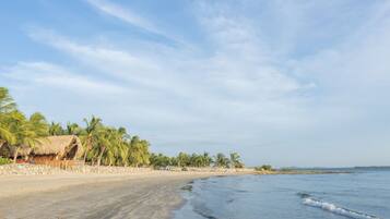 Chaises longues, serviettes de plage