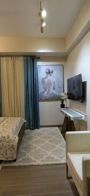 1 غرفة نوم وواي فاي وملاءات أسرّة