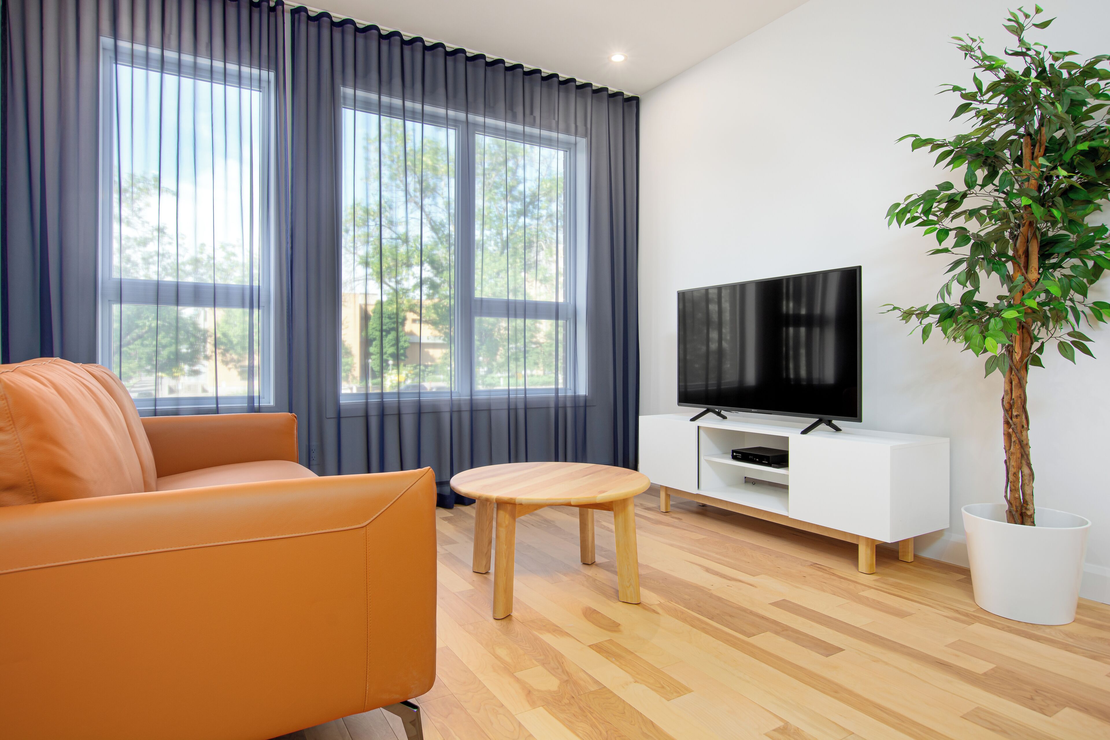 Ullakkohuoneisto | Oleskelualue | 50–tuumainen taulutelevisio, jossa digitaalikanavat