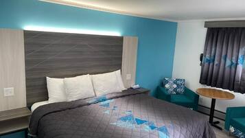 Room 1 King Bed | Desk, free WiFi, bed sheets