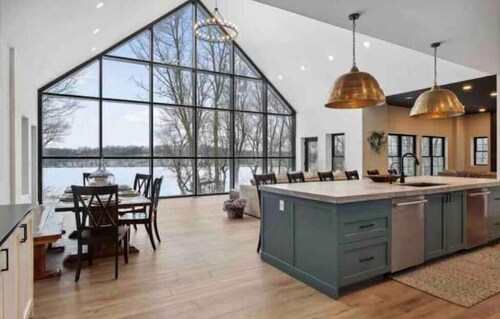 Luxury Lakefront Cabin Retreat in Madison Lake MN Sleeps 20 2 secluded acres 