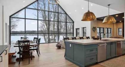 Luxury Lakefront Cabin Retreat in Madison Lake MN Sleeps 20 2 secluded acres