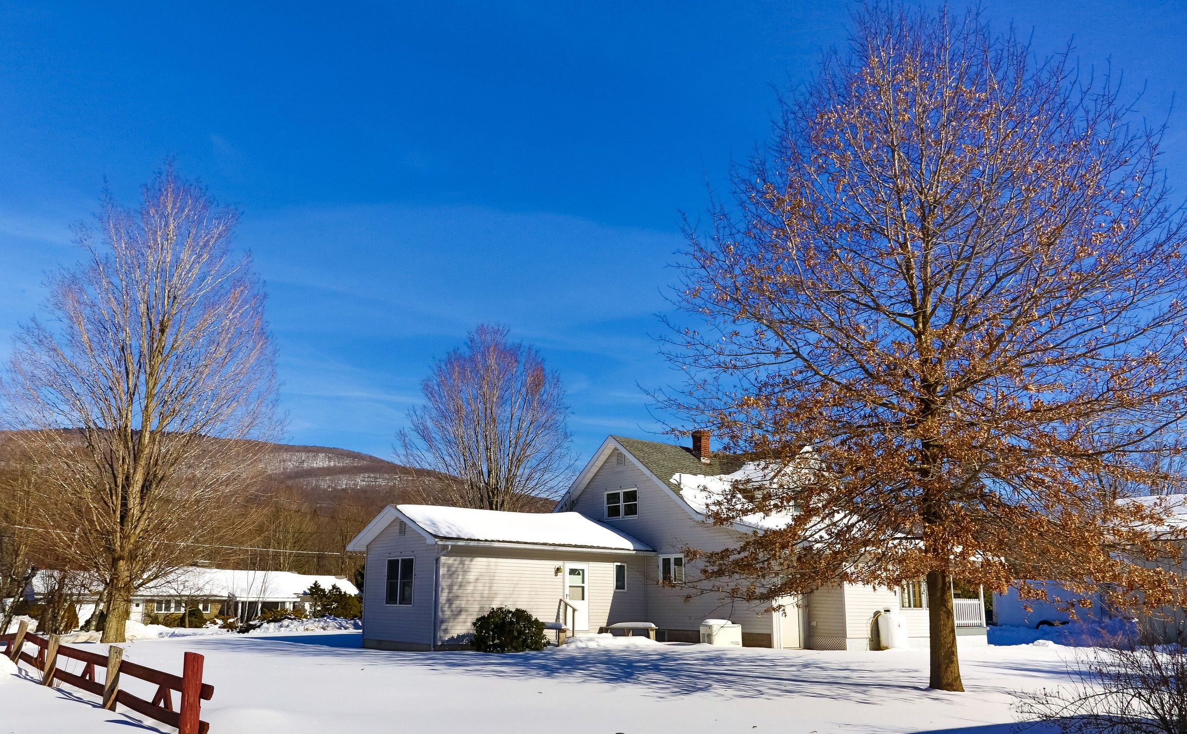 Winter view at base of Hunter mountain