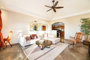 TV, offices - Bay Point 7 • 3 BR Ocean-View Condo • Two Infinity Pools, Playa Panamá - 6 Guests (Playa Hermosa)