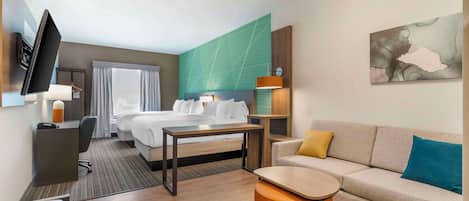 1 bedroom, premium bedding, down comforters, pillowtop beds