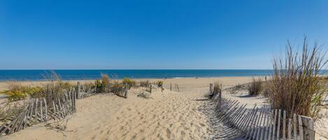 Ubicación cercana a la playa y tumbonas