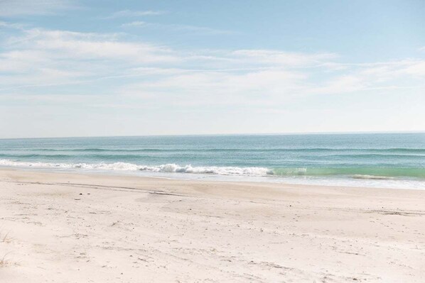 Beach nearby, sun loungers