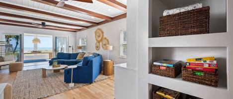 Smart TV, fireplace, stereo, printers
