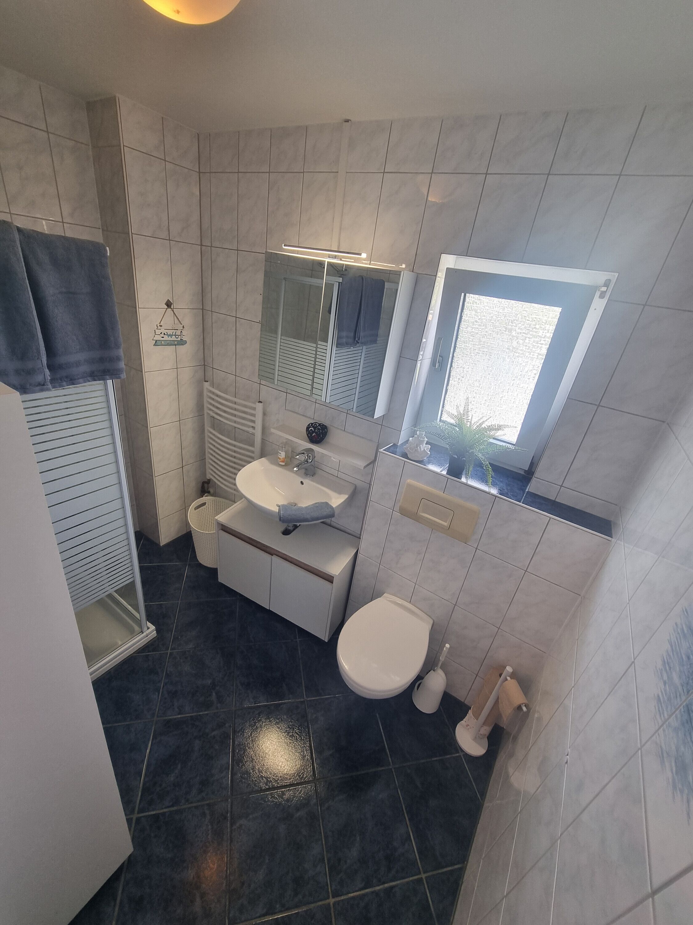 Ducha, secador de pelo, toallas