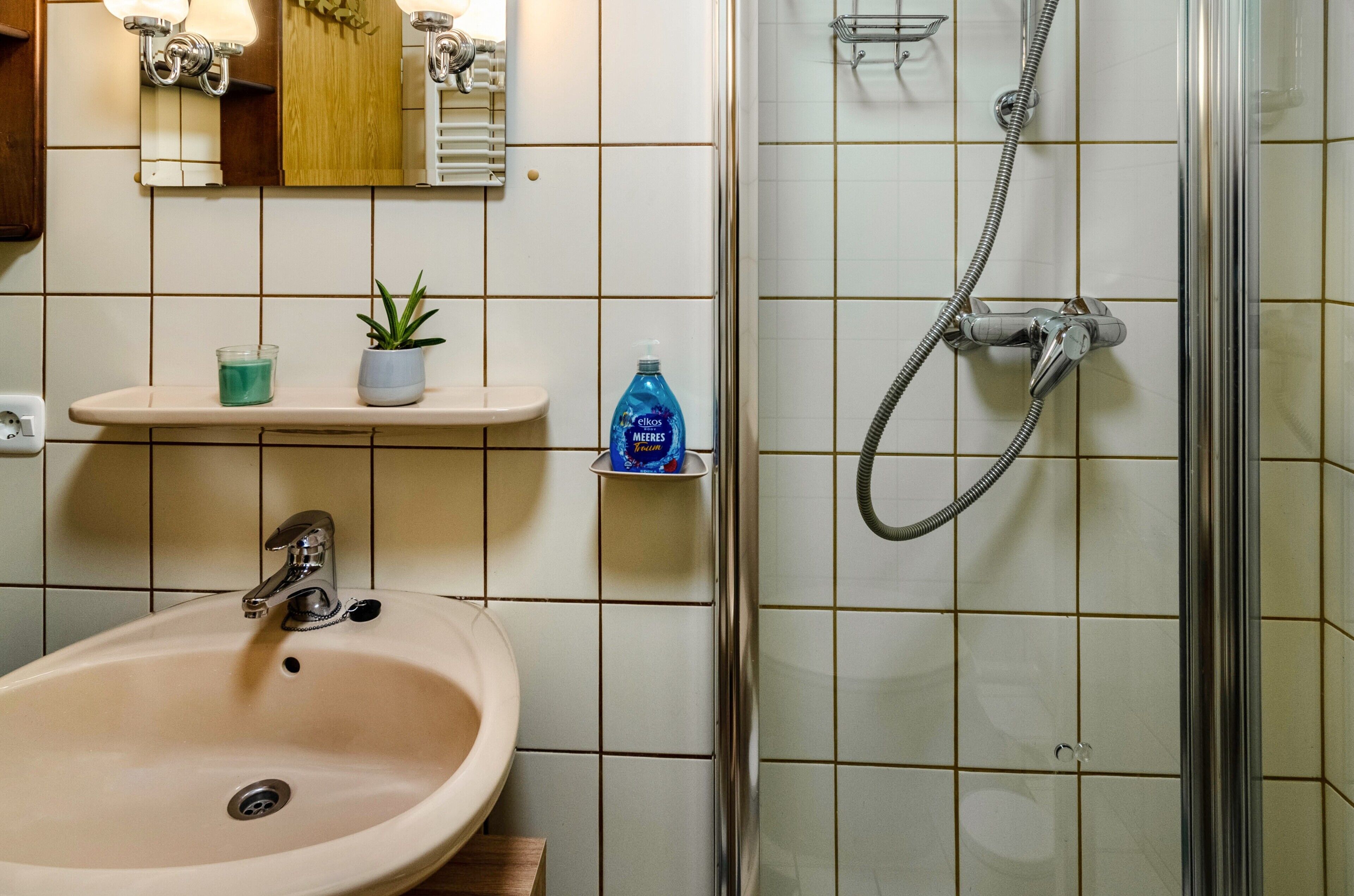 Dusche, Haartrockner, Handtücher