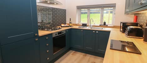 Fridge, dishwasher, electric kettle, toaster