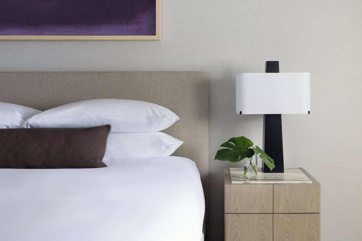 Italienske Frette-laken, sengetøy av topp kvalitet og minibar
