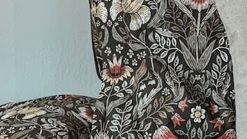 A close-up of a fabric with a floral pattern.