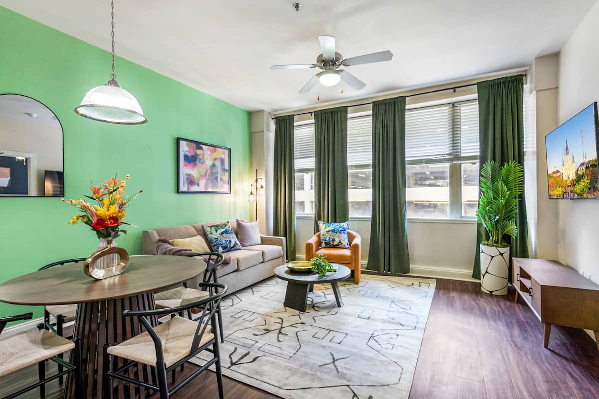 Premium Condo, 1 King Bed with Sofa bed | Living room | 55-inch Smart TV with digital channels