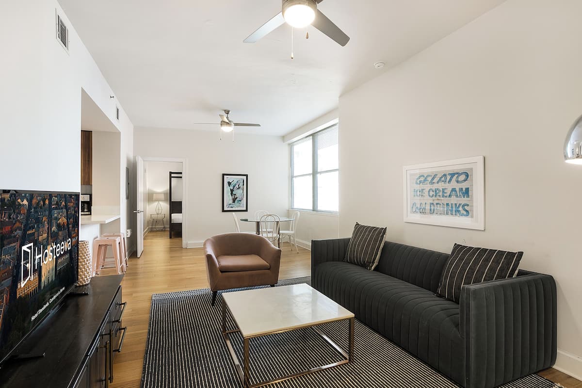City Condo, 1 King Bed, Non Smoking | Living room | 55-inch Smart TV with digital channels