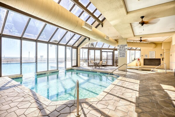 Indoor pool, a heated pool - Ocean Creek JJ1 | Oceanfront Three Bedroom Condo (Myrtle Beach)