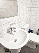 Kahden hengen perushuone | Kylpyhuone | Ilmaiset hygieniatuotteet, hiustenkuivaaja, tohvelit